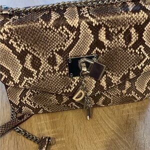 DKNY Brown Snake Print Crossbody Bag